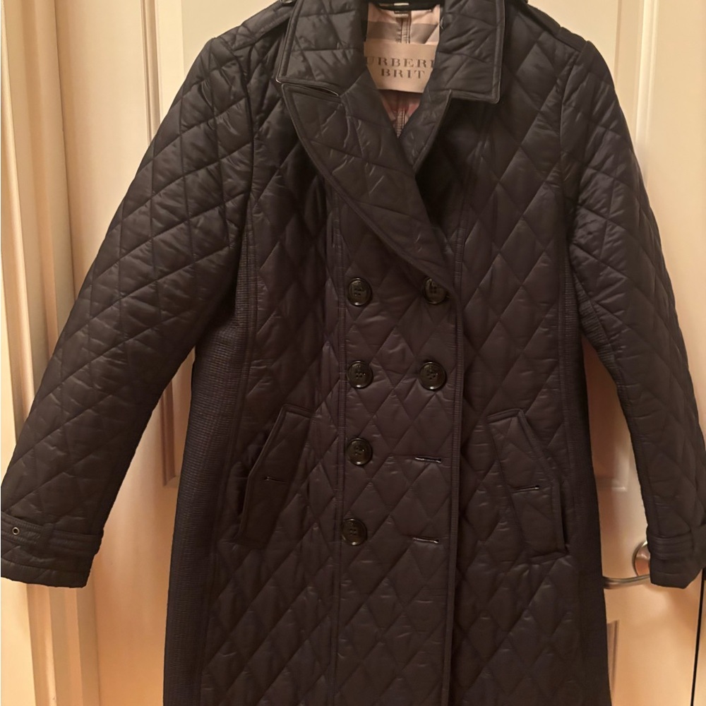 Burberry Women's Dark Quilted Trench Coat